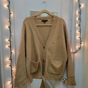 Sanctuary Camel Oversized Cardigan L‎ Lagenlook Cottagecore Grandpa Sweater
